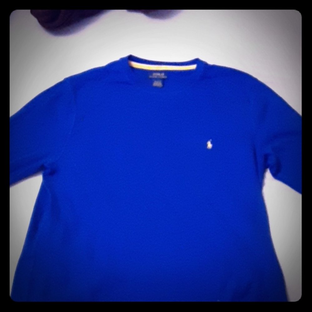 Blue polo long sleeve shirt